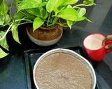 A picture of step 8 of Japanese chocolate cotton sponge cake.