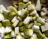 A picture of step 1 of Lauki and green chana Bhaji.