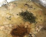 A picture of step 7 of Dahi wala Kukkad Chicken in yoghurt curry base.
