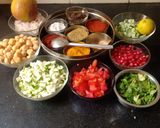 A picture of step 1 of Kabuli Chana apple salad.
