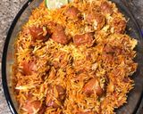 A picture of step 8 of Sausage Mixed Rice #uniquericerecipe.