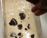 A picture of step 6 of Oreo vanillah cake loaf.