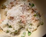 Une image de l'étape 2 de Risotto, petits pois, crevettes.