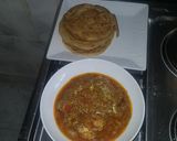 A picture of step 7 of Naan bread and chicken curry.