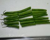 A picture of step 1 of Chikuwa Wraps with Green Beans.