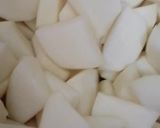 A picture of step 1 of Shaljum ki bhujiya (Turnip).