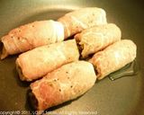 A picture of step 2 of Pork-Wrapped Pickles.