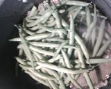 A picture of step 2 of Green beans and new potatoes, aka dinosaur eggs in a nest.