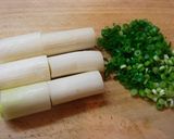 A picture of step 1 of Kamo-nanban Soba Noodles with Leeks.