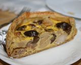 A picture of step 7 of Chestnut, Chicken, and Mushroom Quiche.