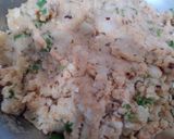 A picture of step 1 of Aloo kay parathay.