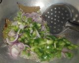 A picture of step 2 of Leftover schezwan onion pulao.