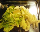 A picture of step 1 of Italian-Flavored Stir-Fried Celery and Chirimen Jako (Semi-dried tiny sardines).