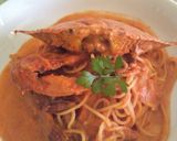 A picture of step 10 of Blue Crab & Tomato Cream Pasta.