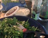 A picture of step 1 of Summer Arugula tossed with Chicken, Goat Cheese, & Apple.