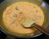 A picture of step 7 of Kabocha Squash Gnocchi Shrimp and Tomato Cream.