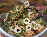 A picture of step 2 of Chikuwa and Cucumber Chirashi Sushi with Sunomono Vinegar Dressing.