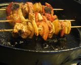 A picture of step 4 of Paneer Tikka with colorful veggies.