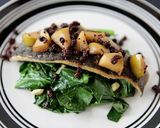 A picture of step 8 of Sautéed Trout Filet Topped with Apple Mostardo and Garlicky Collard Greens.