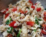 A picture of step 9 of Rice Salad with Tomatoes, Shimeji Mushrooms, and Watercress.