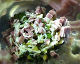 A picture of step 2 of Avocado, Spam and Mayonnaise Chilled Pasta.