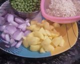 A picture of step 1 of Peas Pulav.