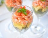 A picture of step 7 of For Doll's Festival: Tri-colored Shrimp Cocktail Salad.