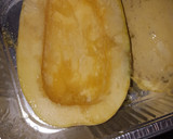 A picture of step 1 of Spaghetti made with spaghetti squash.
