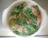 A picture of step 6 of Sausage and Spinach Doria (Rice Gratin).