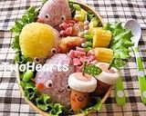 A picture of step 2 of For Character Bentos! Chikuwa and Wiener Sausage Acorns.
