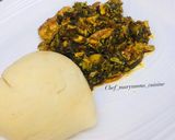 A picture of step 10 of Vegetable soup and pounded yam by chef maryumms cuisine🌸.