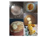 A picture of step 2 of Mango Rasgulla with mango shots.