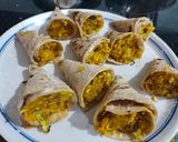 A picture of step 2 of Leftover roti cone.