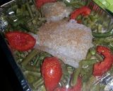 A picture of step 4 of HCG diet meal 7 & 9: fish fillet with string beans.