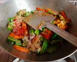 A picture of step 2 of Masala Sheem Bhaji.