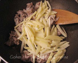A picture of step 6 of Pork, Chinese Chives, and Potato Summer Curry Stir-Fry.