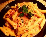 A picture of step 5 of Creamy Tomato Pesto Penne.