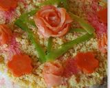 A picture of step 5 of Smoked Salmon Roses Flower Field Chirashi-zushi.