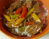 A picture of step 10 of Peppered Steak and Rice.