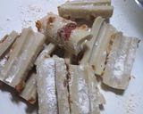 A picture of step 3 of Fried Chikuwa with Pickled Red Ginger Isobe Age.