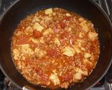A picture of step 4 of Tomato Mapo Doufu with Minced Chicken.