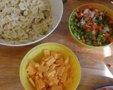 A picture of step 2 of taisen's macaroni salad.