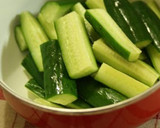 A picture of step 1 of Marinated Cucumber and Garlic in Soy Sauce.