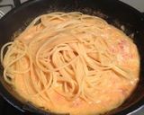A picture of step 8 of Pasta Carbonara with Tomato, Milk and Whole Eggs.