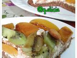 Torta de ricotta, durazno y kiwi