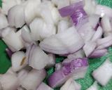 A picture of step 2 of Roti with brinjal aloo fry.