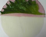 A picture of step 2 of Ham and Shiso Gyoza Skin Wraps.