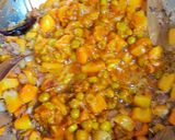 A picture of step 3 of Kathiyawadi Vaghareli Khichdi and Kadhi.