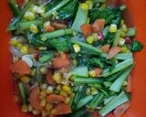 Foto langkah ke 6 dari resep Tumis Sawi Jagung Wortel Saus Tiram.