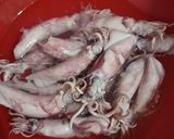 Foto langkah ke 1 dari resep Oseng cumi pete cabe Ijo (oscupejo).